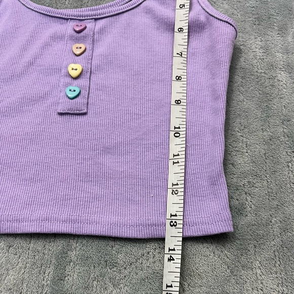 Heart Button Lavender Crop Top - Picture 4 of 8